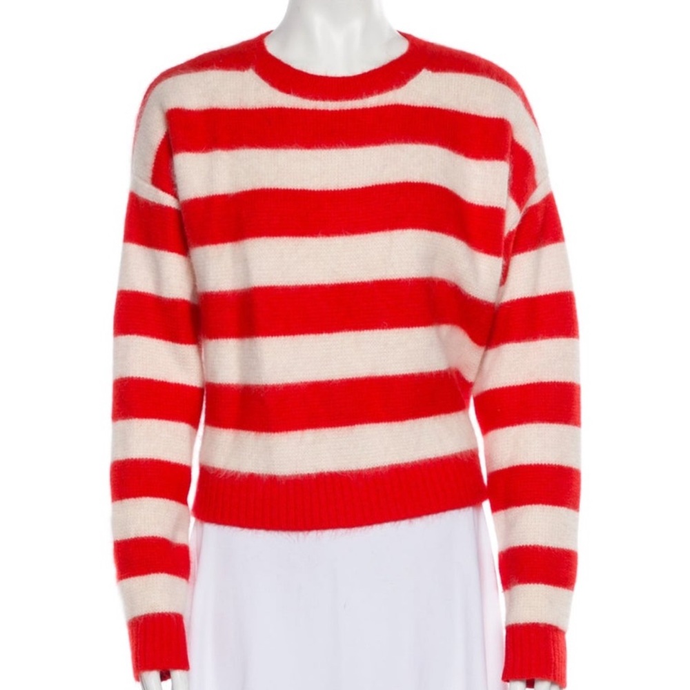 Diane Von Furstenburg Red and White Striped Sweater